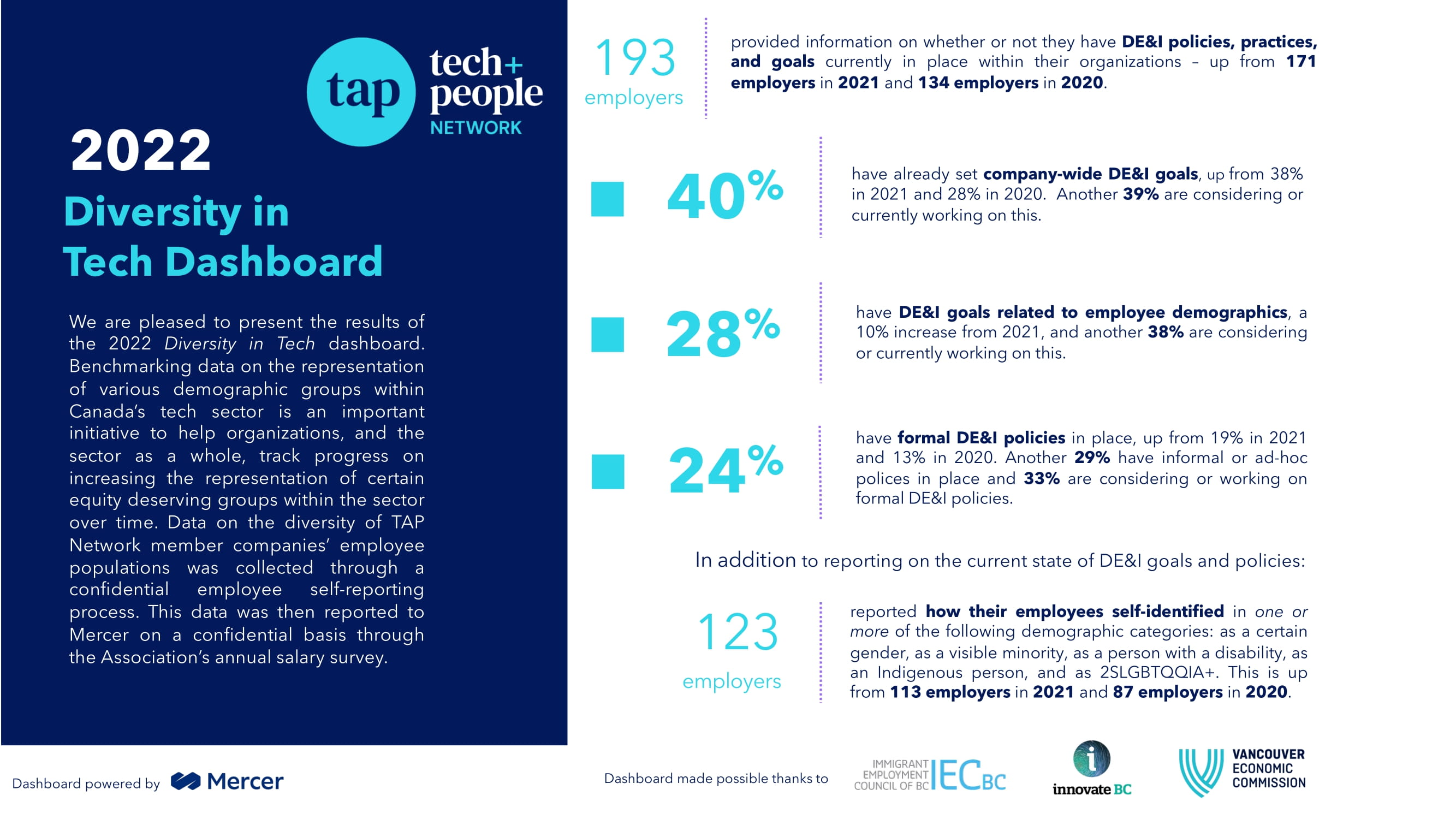 Page 1 of the 2022  Diversity in Tech Dashboard